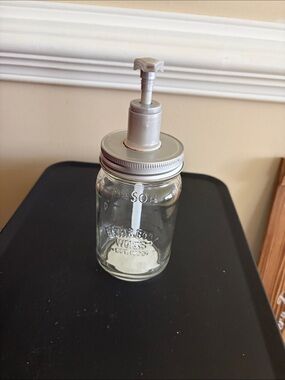 Mason Clear Glass Soap Dispenser with Silver Pump